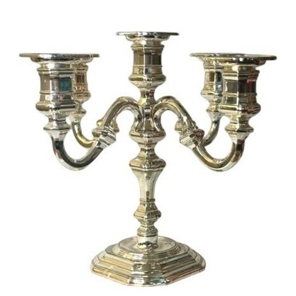 Vintage BMF 5 Arm Silver Metal Candelabra 9" Holder Made In West Germany Heavy